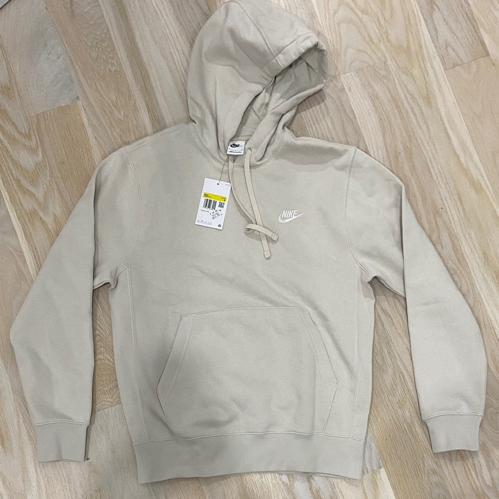 Nike Mens Sportswear Club Fleece Pullover Hoodie Light Bone size Small